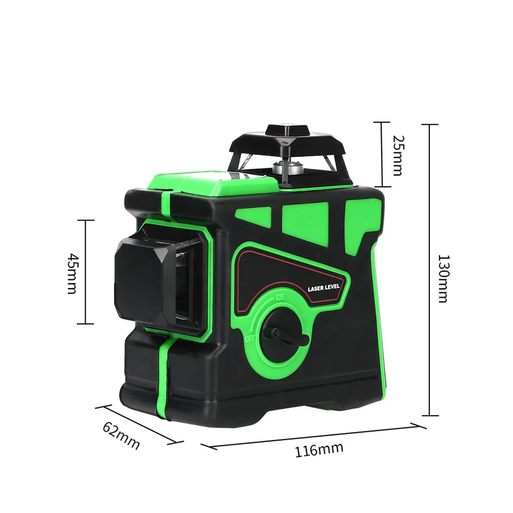 3D Level EU 12 Lines Super Powerful 360 Horizontal And Vertical Cross Green Laser Level Self-Leveling with Tripod