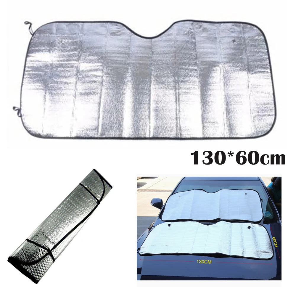 Silver Car SUV Windshield Windscreen Sun Shade Sunshade Visor Reflective Thermal Screen Auto Accessories