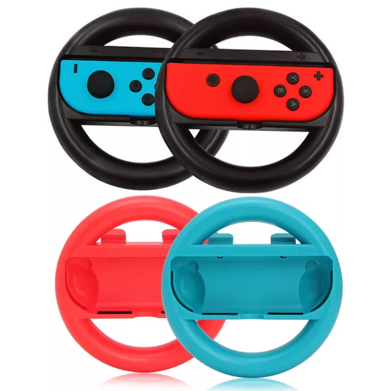 2Pcs Left&Right Game Steering Wheel Controller Handle Holder Grip For Nintendo Switch OLED JoyCon Controller Gamepad Accessories