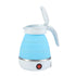 Folding Silicone Electric Water Kettle Outdoor Camping Travelling Hiking Kitchen Tools 0.6L Portable Mini Tea Pot Coffee Kettle