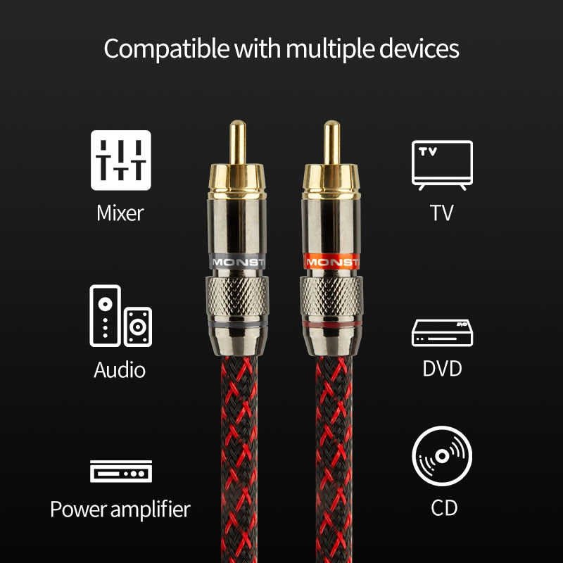 Canare 1 pair RCA audio cable 2 RCA to 2 RCA Interconnect Cables HIFI Stereo 4N OFC Male to Male For Amplifier DAC TV car audio