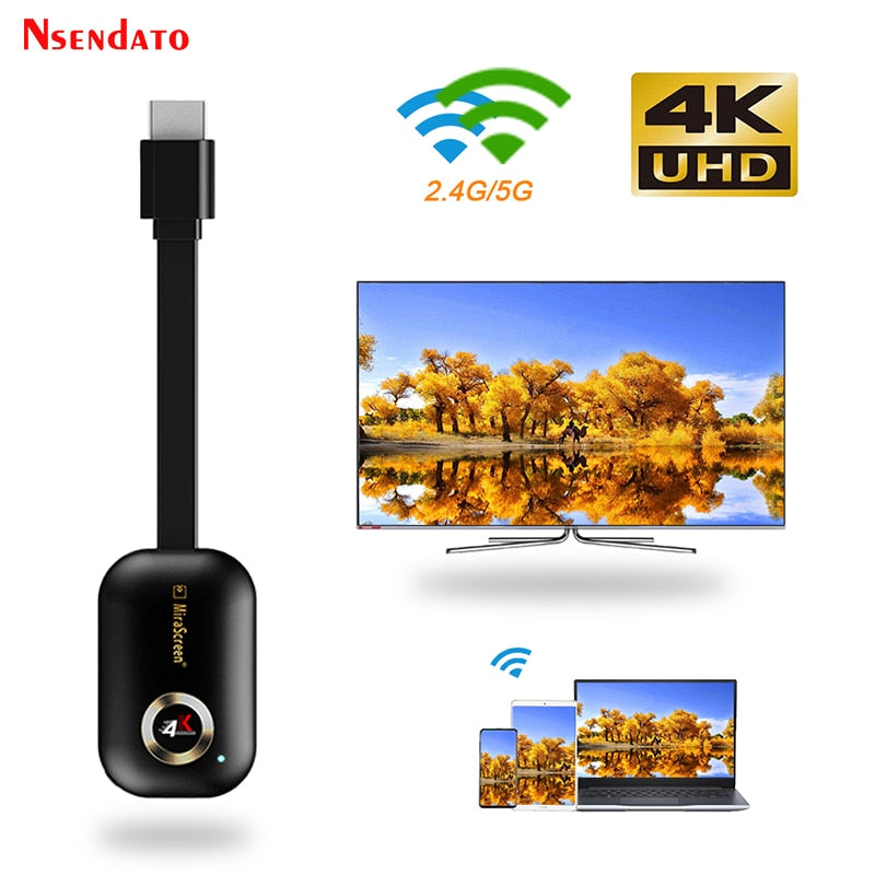 Mirascreen G9 Plus 2.4G/5G 4K Wireless H.265 HD Wifi Display Dongle for Miracast Airplay DLNA TV Stick for For Android IOS to TV