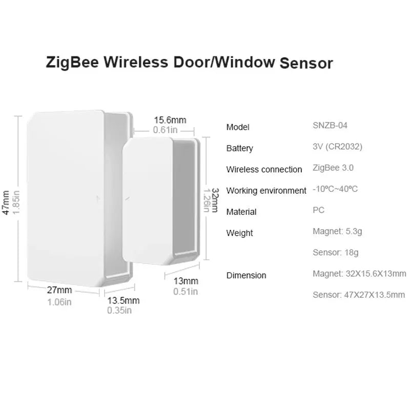 SONOFF DW2 WiFi/ SNZB-04 Zigbee Window Door Sensor Door Open/Closed Detectors EWeLink App Notification Smart Home Security Alarm