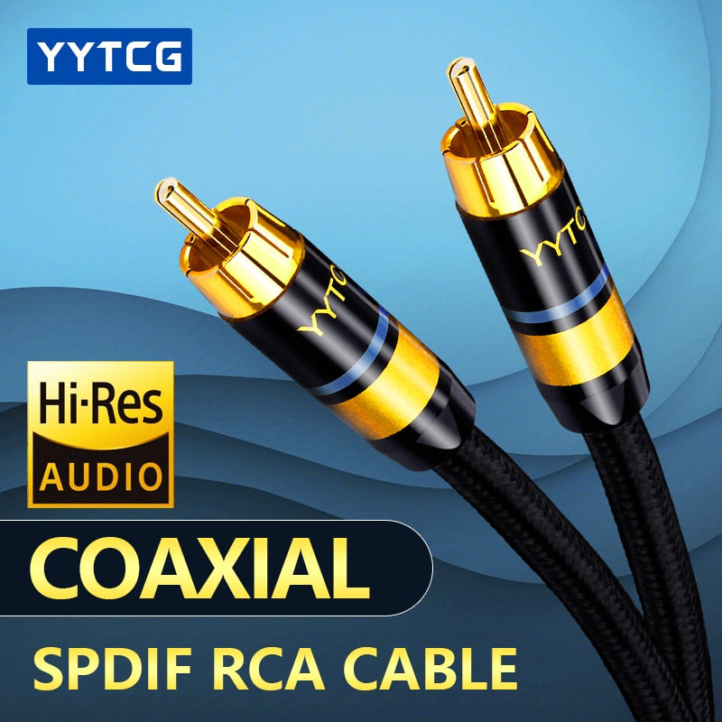 HiFi Digital Audio Coaxial Cable OD7.0 Premium Stereo Audio Rca to Rca Male Coaxial Cable Speaker Hifi Subwoofer Cable AV TV