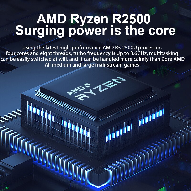 Ryzen R5 2500U Computer with 2.4G/5.0G Bluetooth Ryzen R5 windows 10 Pro portable gaming laptop 20GB DDR4 Ram 1TB NVME M.2