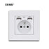 EIOMR Wall USB Power Socket 5V 2.1A EU France Electrical Outlet 16A Dual USB Port Plug IOS Android Phone Charging Port Socket