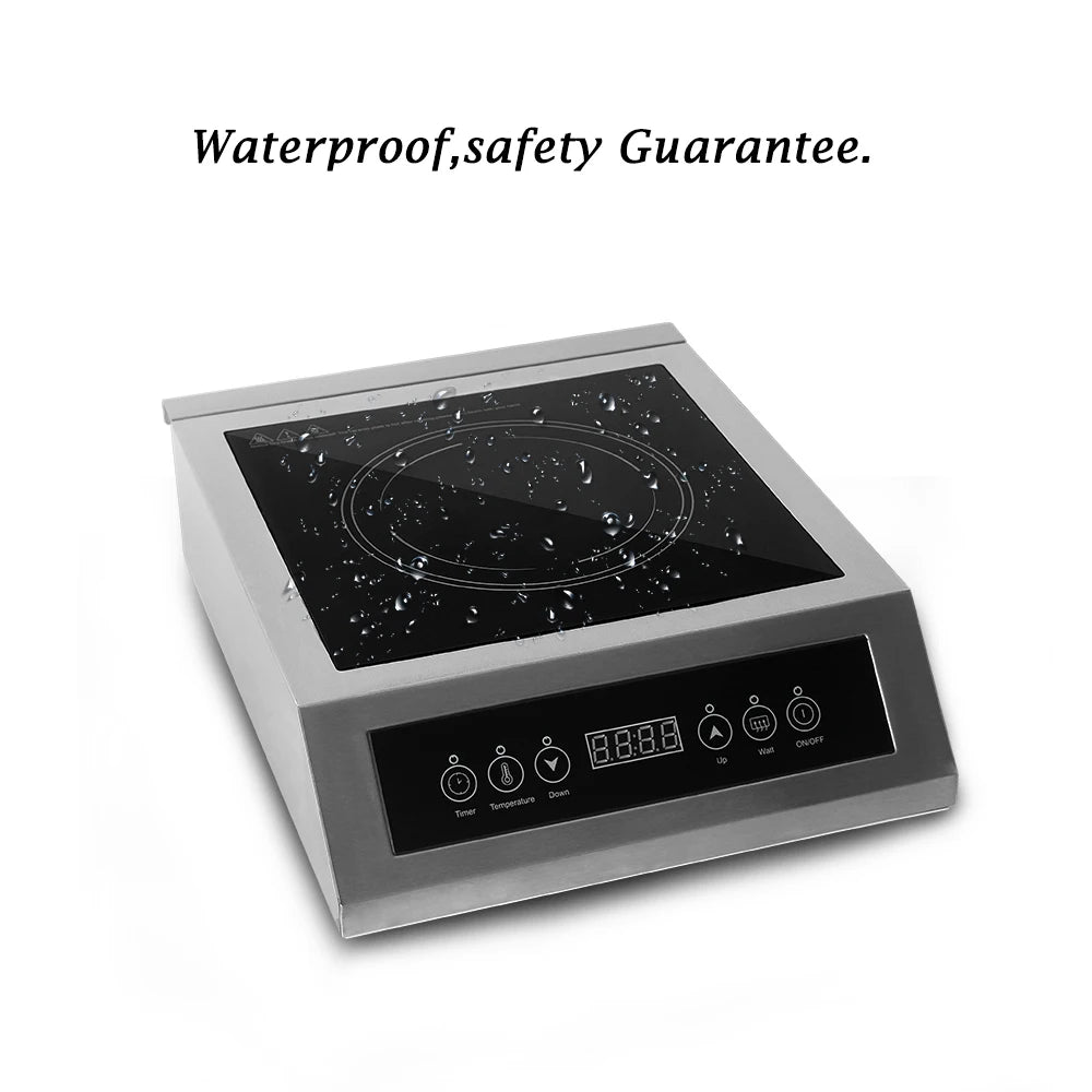 GZZT 3500W Induction Cooker Induction Hob Smart Touchpad Cooktop Waterproof 180 Min Commercial Hot Pot Stainless Steel Housing