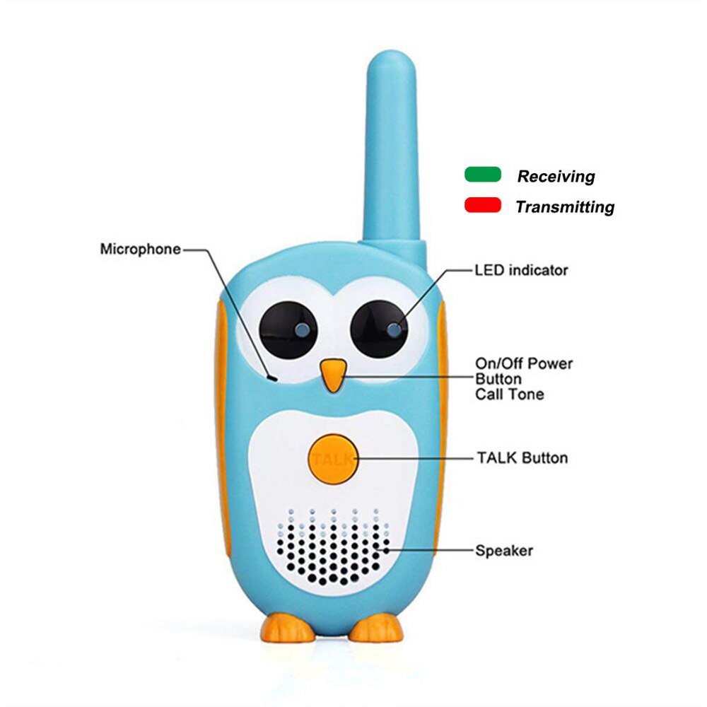 Retevis RT30 Walkie Talkie Kids 2pc Cartoon Owl Children's radio Toy Walkie-talkie Christmas birthday Gift for Children Boy Girl