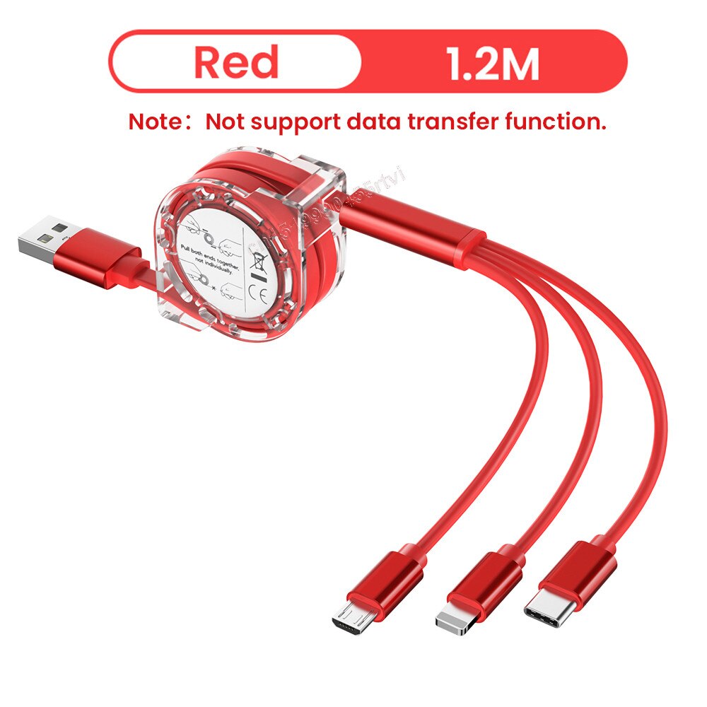 3In1 2in1 Micro USB Type C 8 Pin Multi Charger Cable For iPhone 13 12 11 Huawei P40 Pro Mobile Phone Cable Charging Cabel Cord