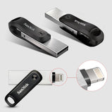 SanDisk SDIX60N Dual-Purpose Swivel USB3.0 Flash Drive 128GB 256GB Metal U Disk OTG Lightning Connector For iPhone /iPad/PC