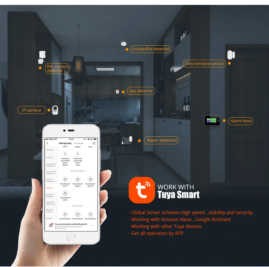 KERUI WiFi Water Leakage Sensor Tuya APP Smart Life Flood Alert Overflow Home Security Alarm System Water Level Detector