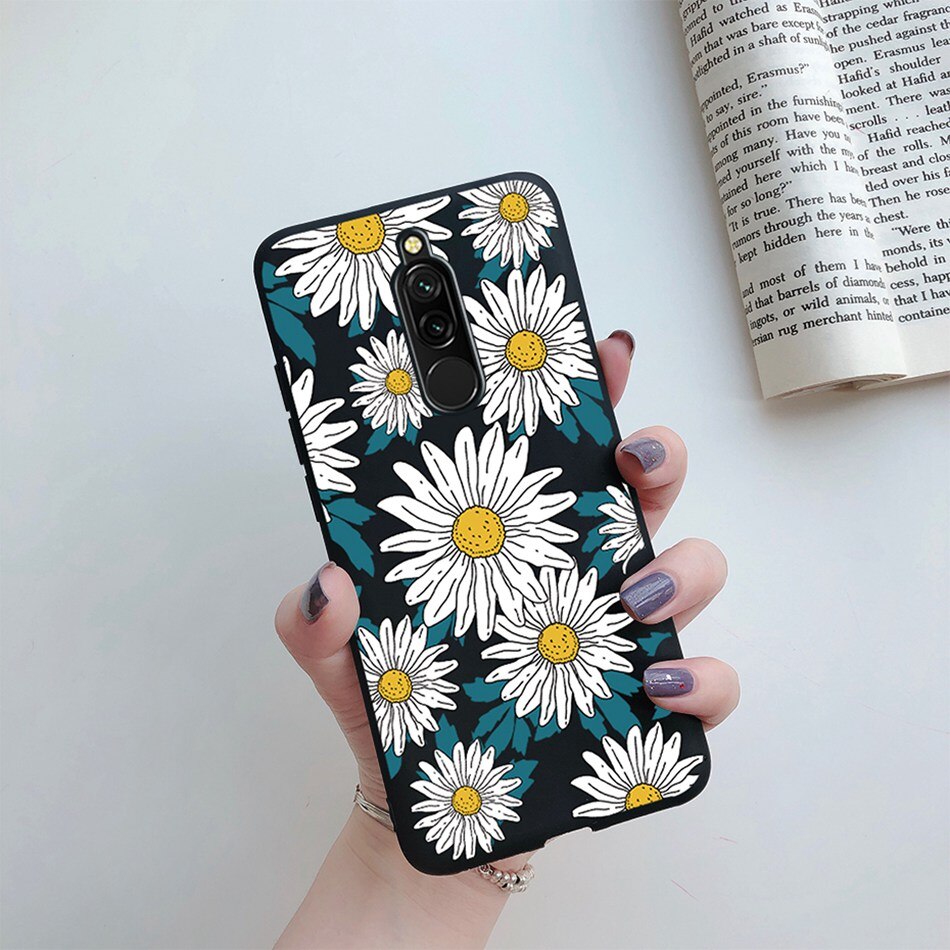 Soft Case For Xiaomi Redmi 8 Case Silicone Fundas Phone Back Cover For Redmi8 Case Sunflower Love Heart Bumper For Xiomi Redmi 8