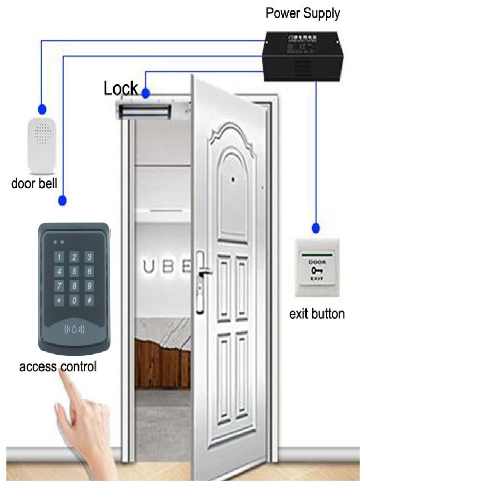 DC 12V Wired Doorbell Wire Access Control Wire Door Bell External Wired Doorbell Loud Ding-dong Ringtones