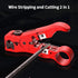 AMPCOM All-In-One Stripping Tool Cable Wire Stripper Compression Tool Coaxial Cable Stripper, Round Cable ,Cutter and Flat Cable