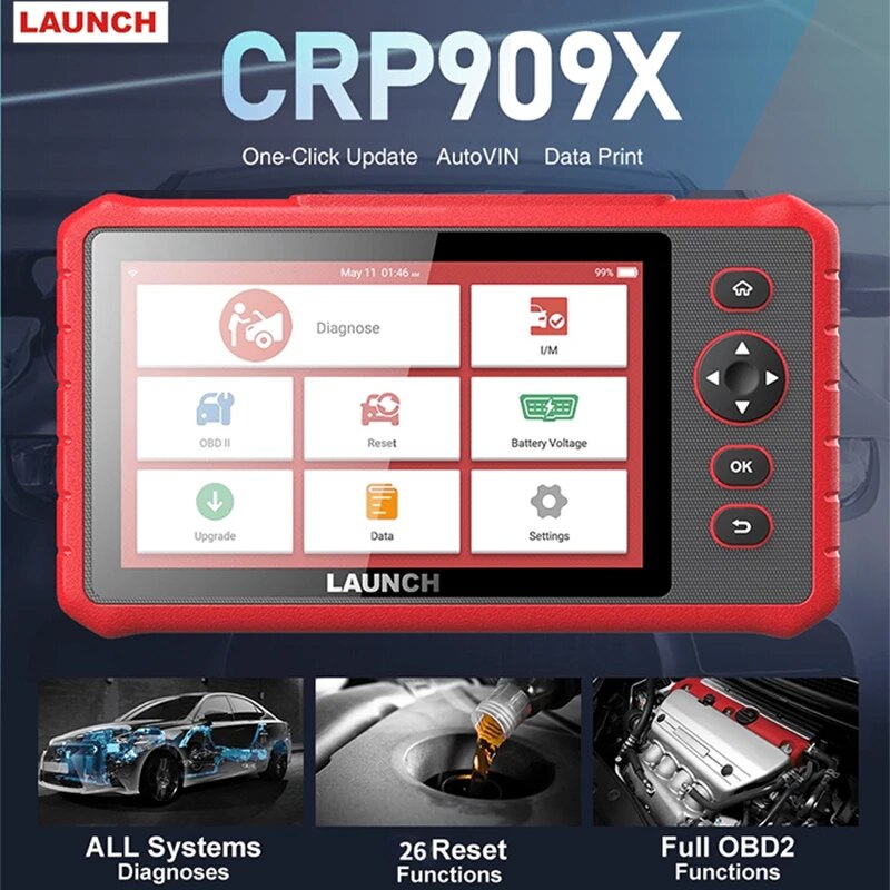 X-431 LAUNCH CRP909X Professional Automotive Scanner OBD2 Scanner Full System Code Reader Diagnostic Tools Automotive Tools