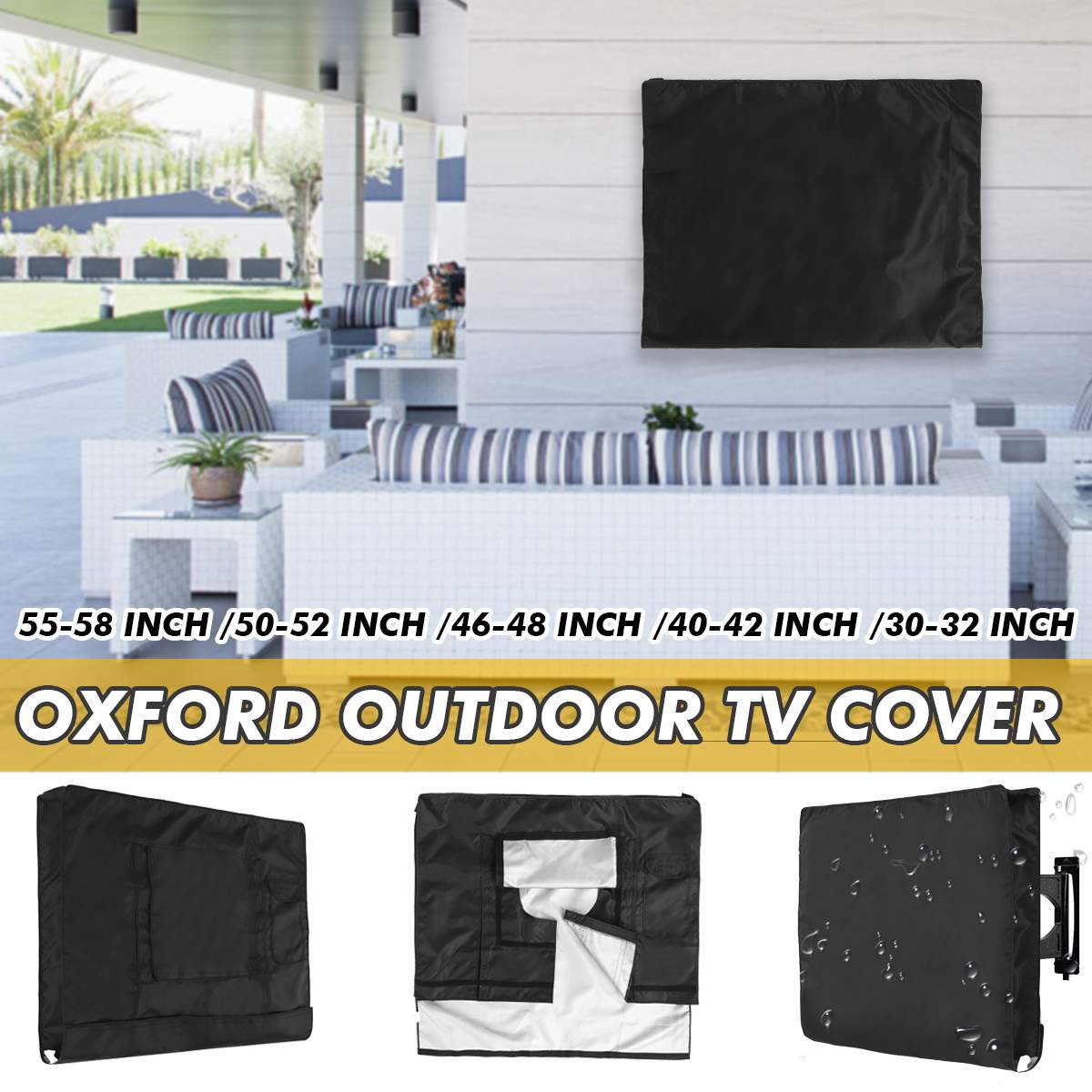 Waterproof Outdoor TV Cover Protect TV Screen Dustproof Cover Oxford Television Case for 30-58 Inch TV All-Purpose Dust Covers