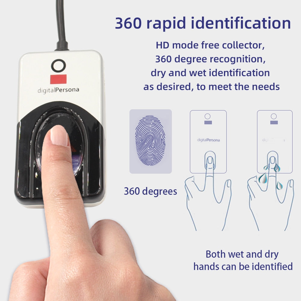 Digital Persona U are U 4500 Biometric Fingerprint Scanner USB Fingerprint Reader Sensor uru4500 API SDK for Free