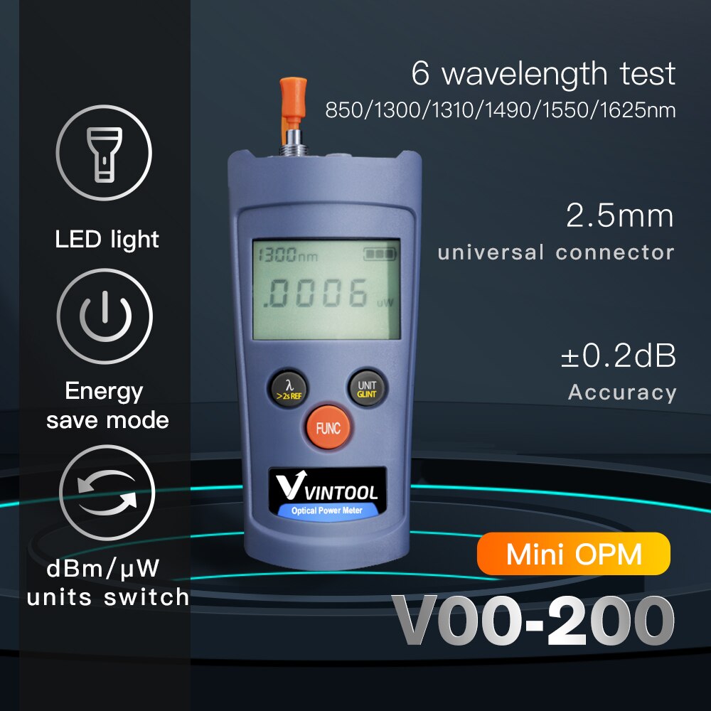 3 in 1 FTTH Fiber Optic Power Meter VFL LED Light SC/FC/ST Universal Connector -70~+6dBm Fiber Optical Tester