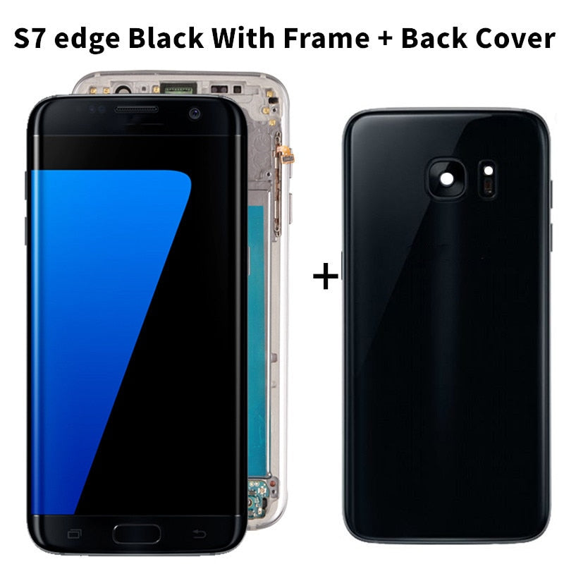 5.5'' Super Amoled LCD For Samsung Galaxy S7 edge LCD G935 G935F Touch Screen Digitizer Assembly Replacement With Burn Shadow