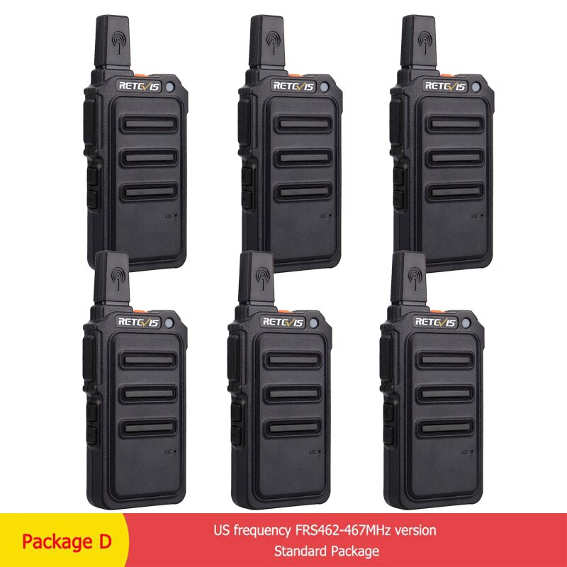 RETEVIS Walkie Talkie 6 PCS PMR Radio FRS/PMR446 Two Way Radio  RT19/RT619 Transceiver Comunicador for Hotel Hunting Restaurant