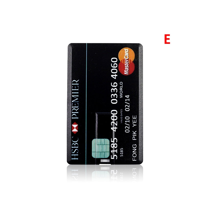 USB Flash Drive High Speed Bank Credit Card Pen Drive 4GB 8GB 16GB Pendrive 32GB 64GB Memory Usb Stick Flash Drive 128GB