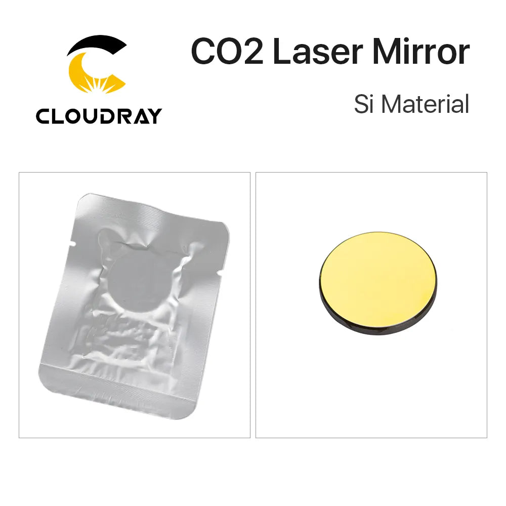 Cloudray Co2 Laser Si reflective Mirrors for Laser Engraver Gold-Plated Silicon Reflector Lenses Dia. 19 20 25 30 38.1 mm