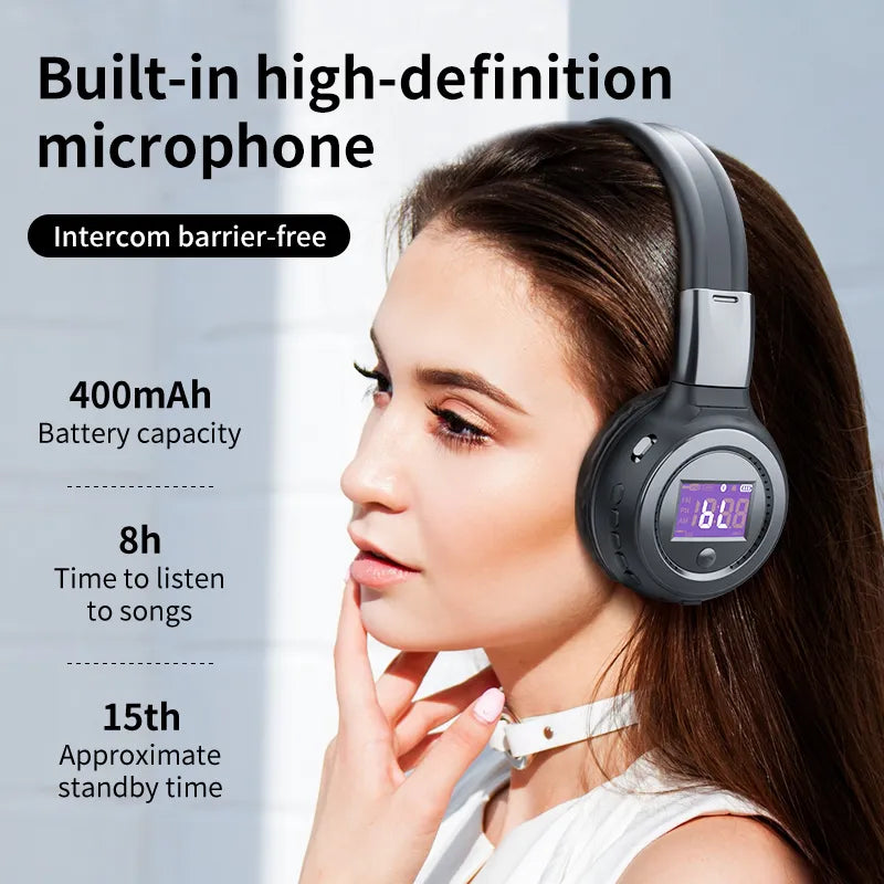 ZEALOT  B570 Wireless Headphones fm Radio Over Ear Bluetooth Stereo Earphone Headset for Computer Phone,Support TF card,AUX