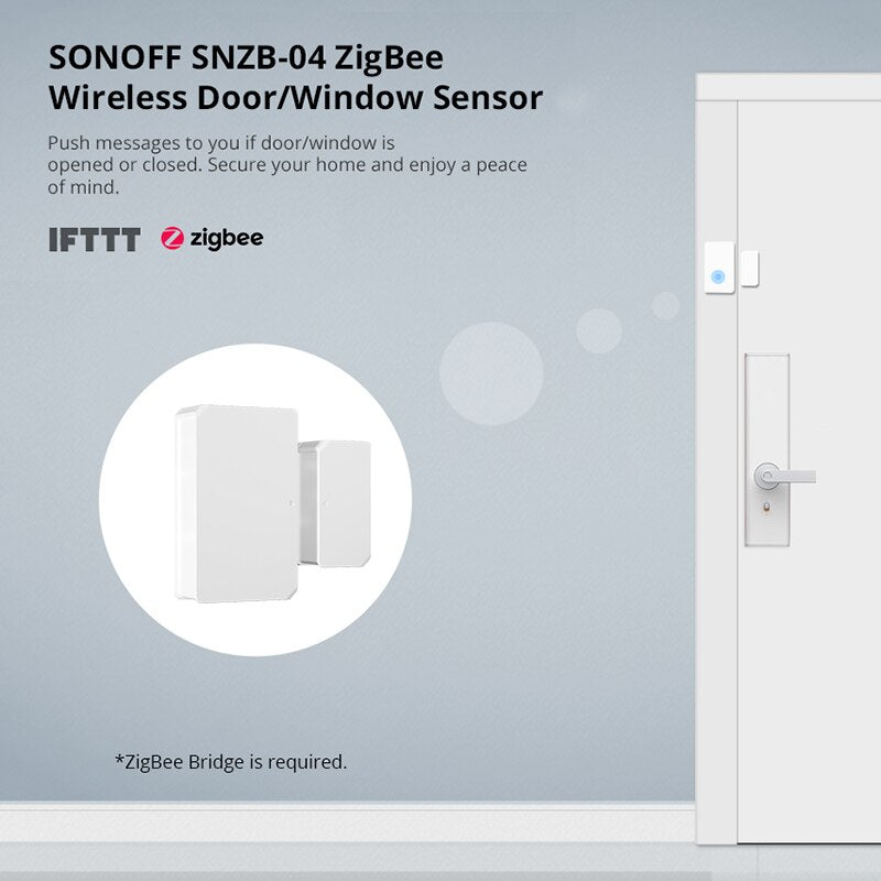 Sonoff Zigbee Door/window Sensor SNZB-04 Smart Door Contact Magnetic Sensor Support Alexa Google Home IFTTT Zbbridge Ewelink App