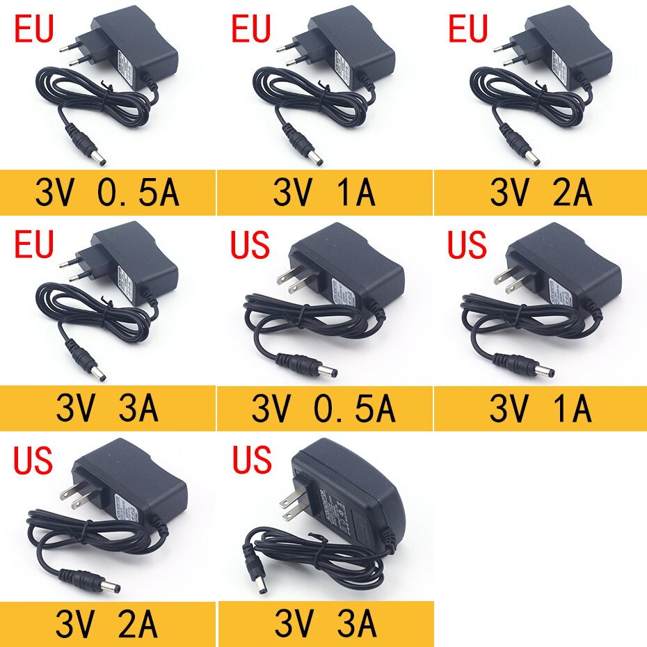 AC 110-240V DC 3V 5V 6V 9V 12V 15V 24V 0.5A 1A 2A 3A 5A 6A 8A Universal Power Adapter Supply Charger adapter Eu Us for LED light