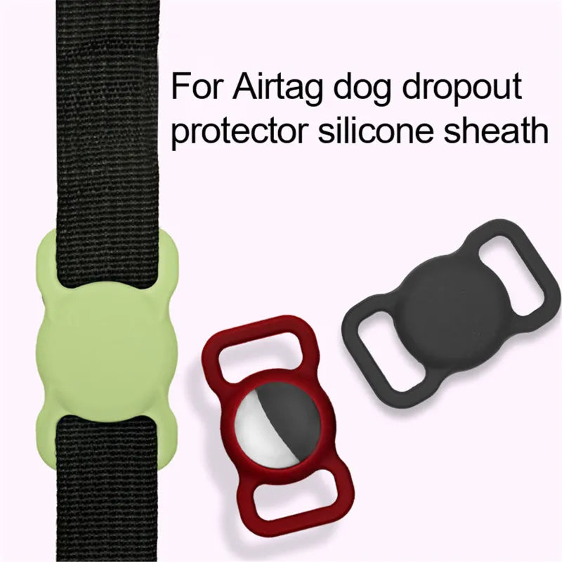 1PCS For Apple Airtag Case Dog Cat Collar GPS Finder Colorful Luminous Protective Silicone Case For Apple Air Tag Tracker Holder