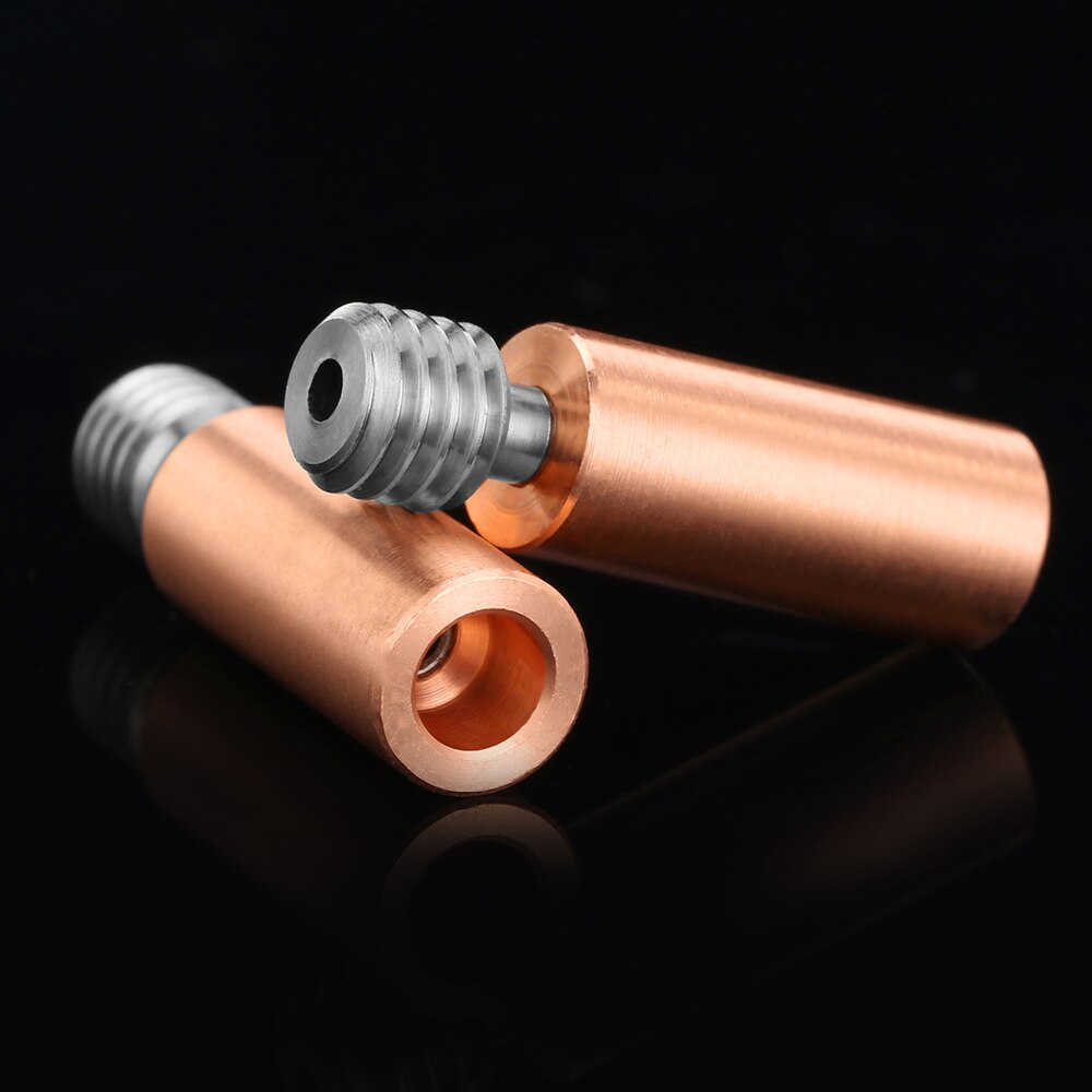 3DSWAY 3D Printer Parts Titanium Alloy Bimetal Heatbreak Red Copper Smooth Throat M6 Thread V6 Hotend Heater Block Nozzle 1.75MM