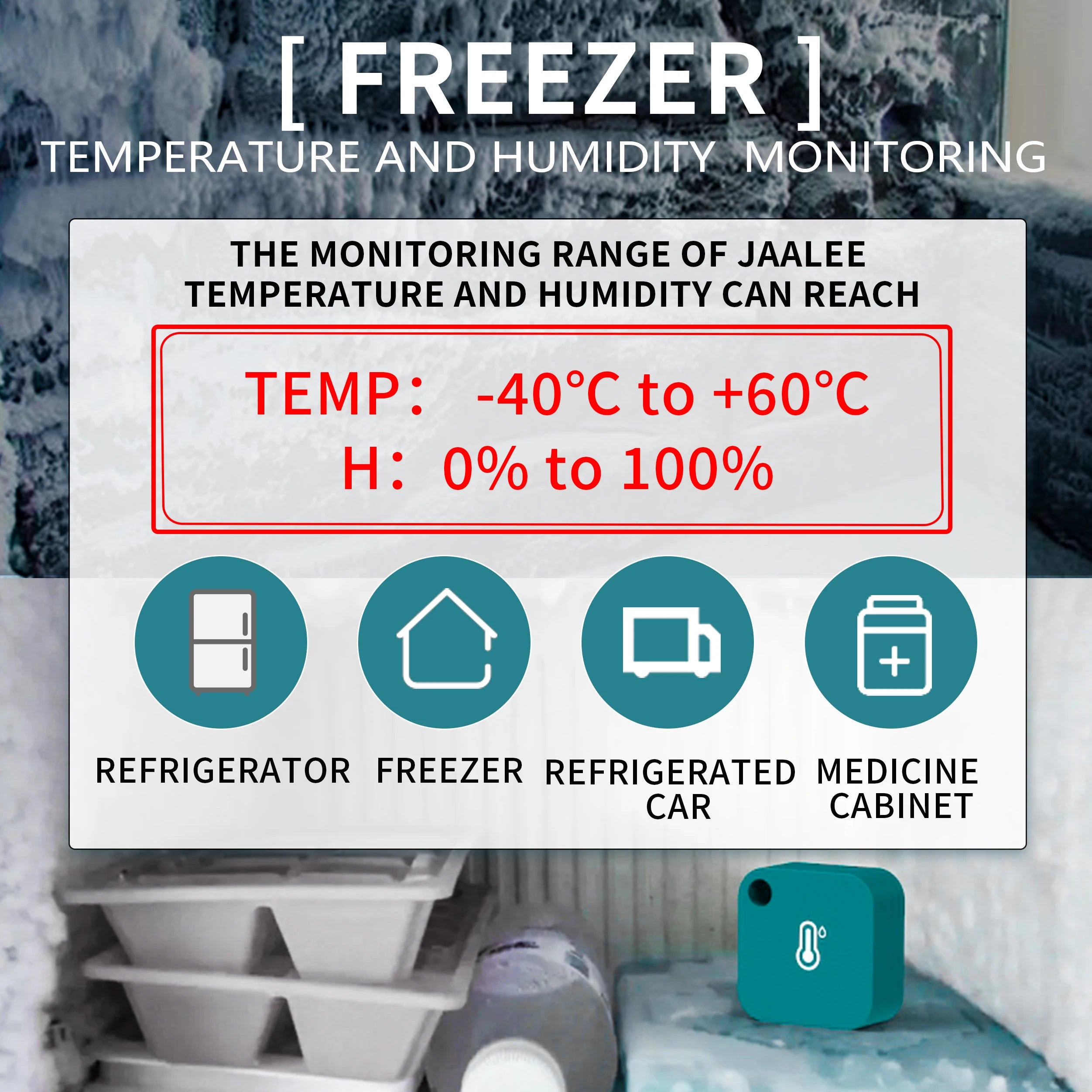 jaalee JHT Temperature/Humidity/Dewpoint/VPD Sensor Thermometer/Hygrometer Logger Export Monitor Refrigerator Freezer Fridge