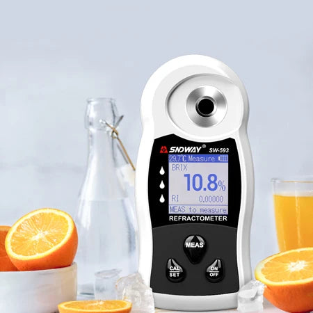 Digital Refractometer LCD Sugar Meter 0~55% Brix Saccharimeter Densimeter for Fruit Wine Beer Alcohol Sugar Concentration Tester