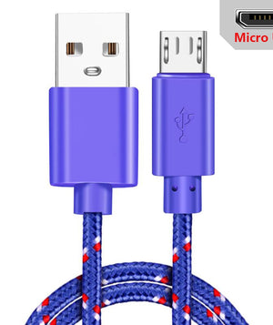 Micro USB Cable 1m/2m/3m Data Sync USB Charger Cable For Samsung Huawei Xiaomi HTC Android Phone Nylon Braided Microusb Cables