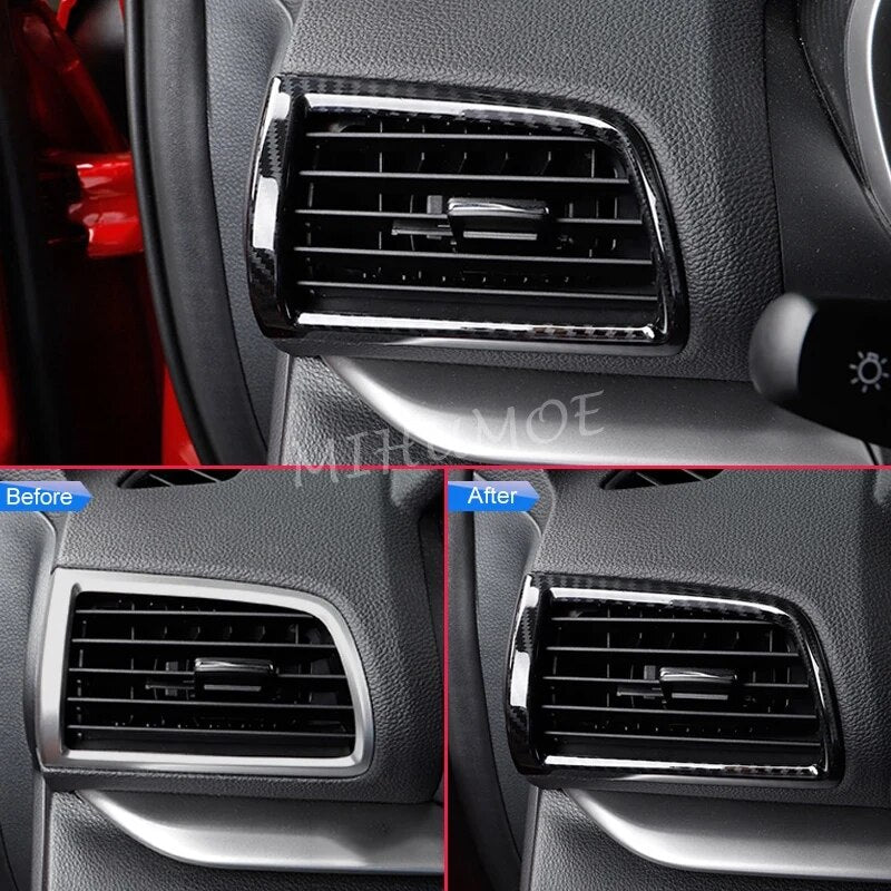 For Mitsubishi Eclipse Cross 2018-2022 Carbon Fiber Dashboard Side Air Vent Cover Surrounds Accessories