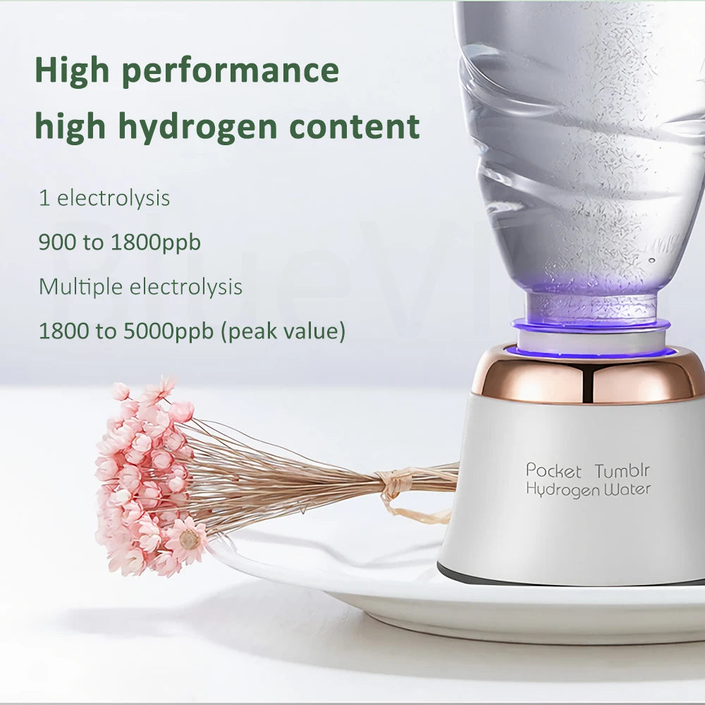 The High hydrogen concentration Travel Portable Pocket Hydrogen Water Generator Bottle with DuPontN117 SPE&PEM dual chamber