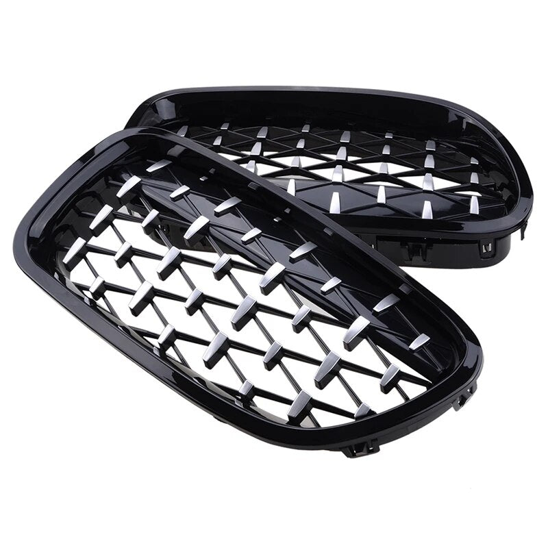 Front Bumper Kidney Grille Diamond Black Grill Fit For BMW F10 F11 F18 5 Series 2010-2016 Car Accessories Replacement Part