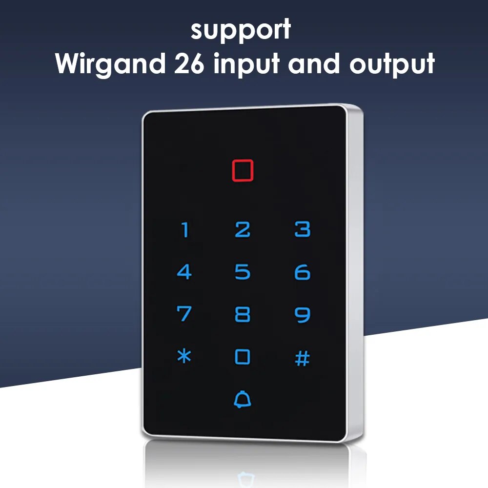 Waterproof WiFi Tuya App Backlight Touch 125khz RFID Card Access Control Keypad WG26 Output Alarm Management Card Support