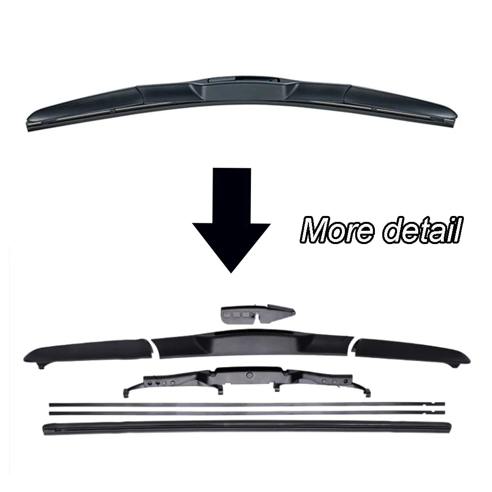 Erick's Wiper 1Pc Universal Front Hybrid Wiper Blade 14" 16" 17" 18" 19" 20" 21" 22" 24" 26"  U / J Type Hook Windscreen Wipers