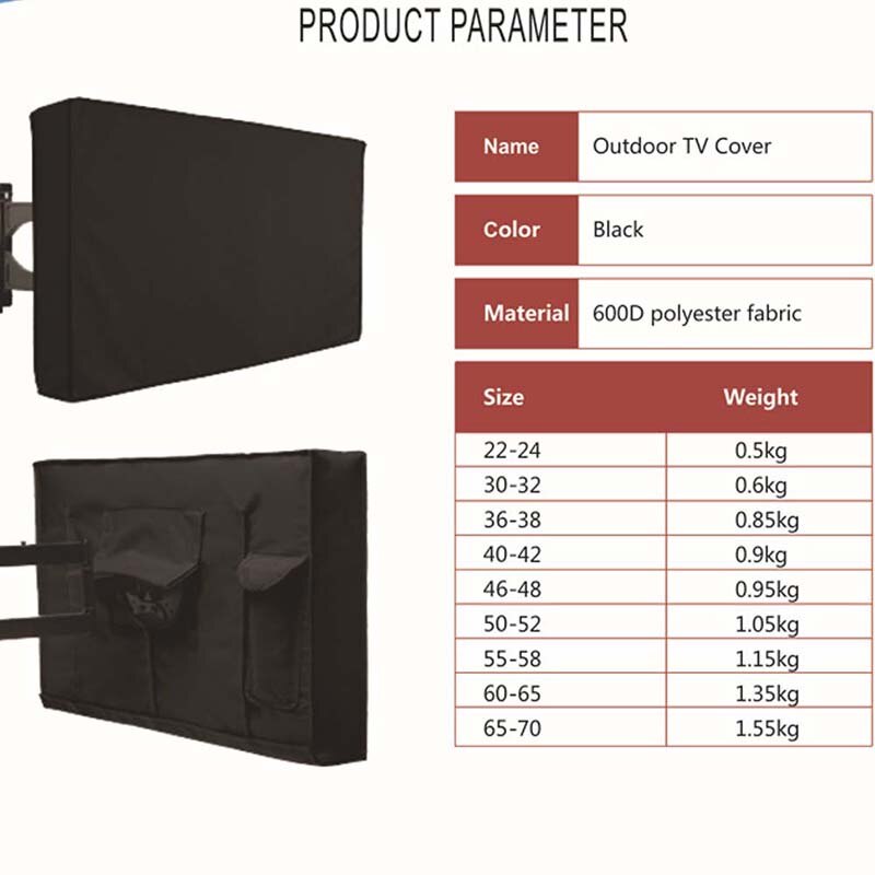 TV Cover for 22 55 inch LCD TV Dust-proof Microfiber Cloth Protect LED Screen Weatherproof  Outdoor Waterproof TV Cover