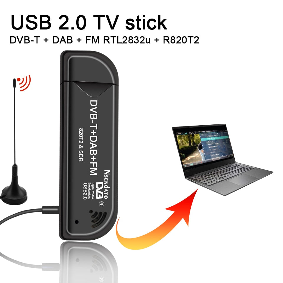USB2.0 DAB FM Radio DVB-T RTL2832U R820T2 RTL SDR TV Stick Dongle Digital USB TV HDTV Tuner Receiver IR Remote with Antenna