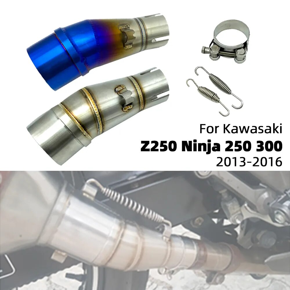 Motorcycle Middle Link Pipe Exhaust System Slip-On Adapter For Kawasaki Z250 Ninja 250 300 Ninja250 Ninja300 2013-2016 Parts