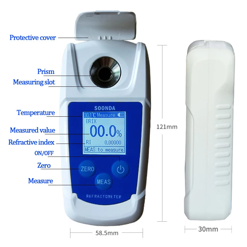32% 55% Auto Brix Autorefractometer Sugar Refractometer Optometry Equipment Ophthalmoscoscope For Fruit Drinks Sugar Brix Tester