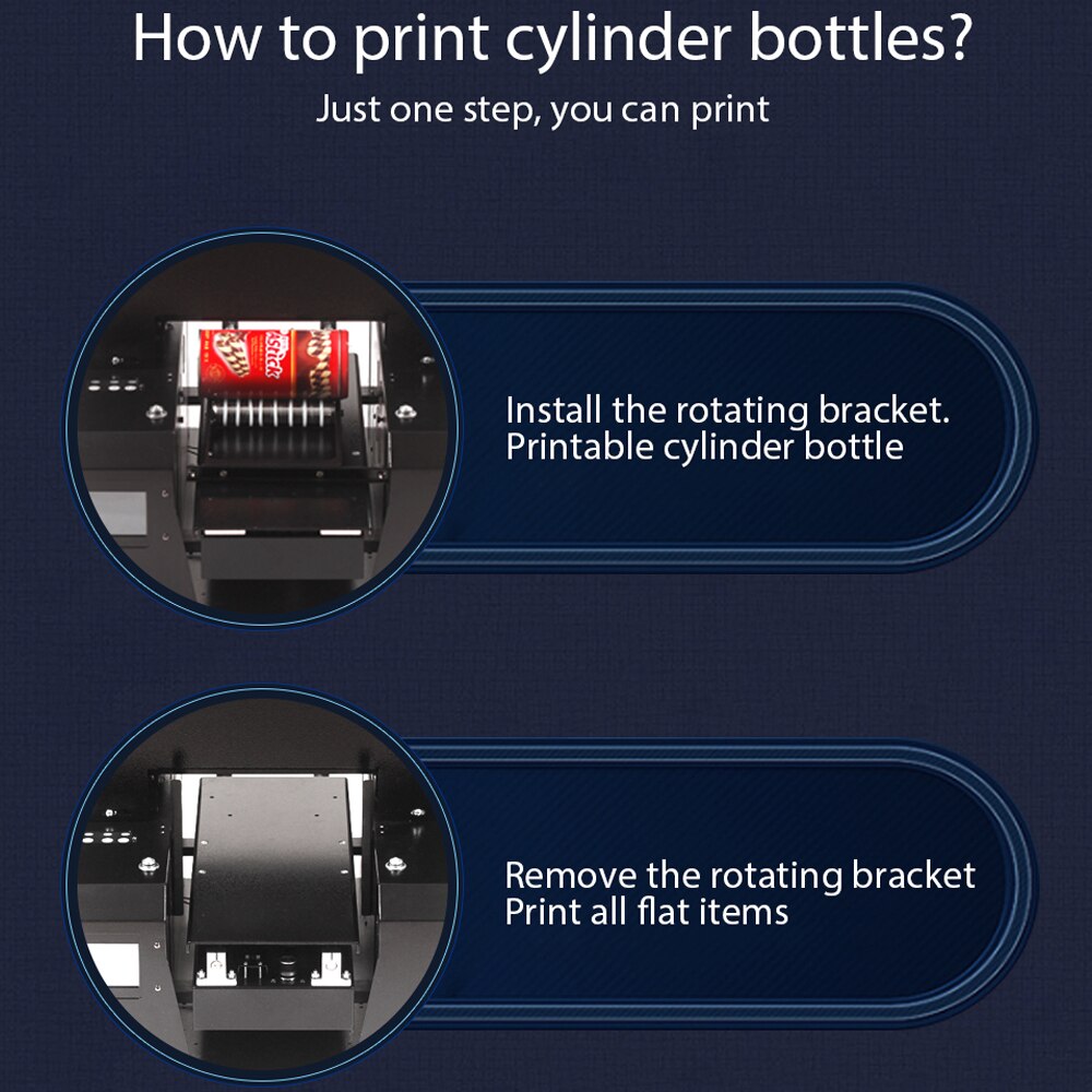 Inkjet 4A UV printer body comes with a rotating device plus an ink set for multi-function purposes and free shipping