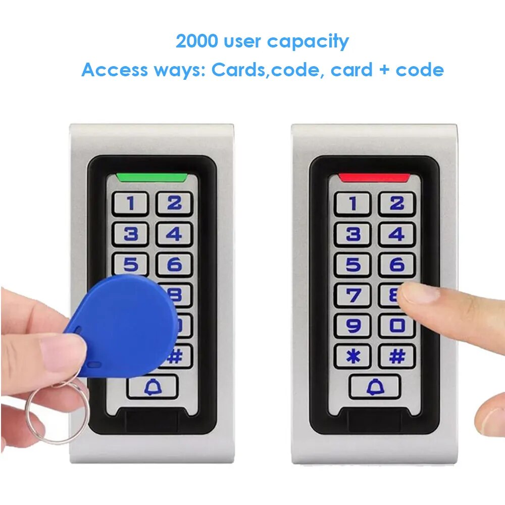 Metal Keypad RFID Access Control System Support Wiegand 26 Output Proximity Card Standalone Door Access Controller 2000 Users