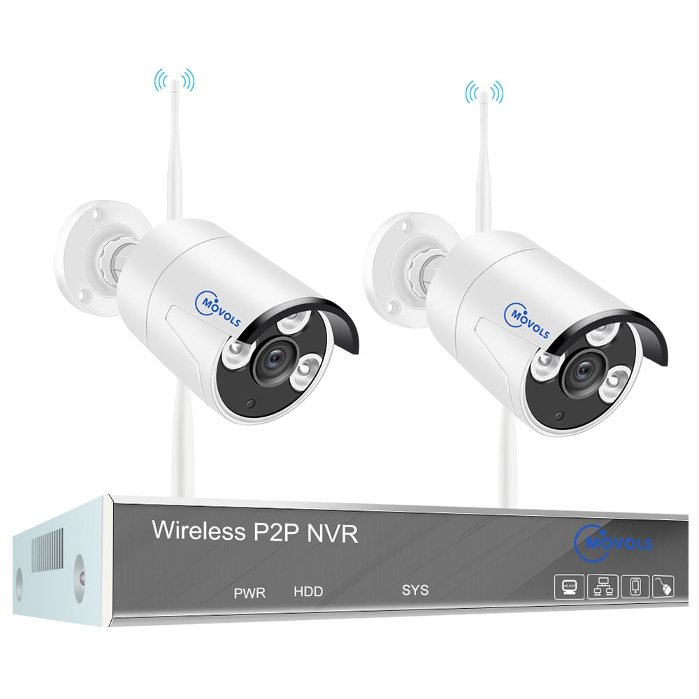 MOVOLS H.265 Wireless CCTV System 8CH 1080P Tuya NVR 2MP Outdoor Waterproof Wifi IP Security Camera Audio Video Surveillance Kit