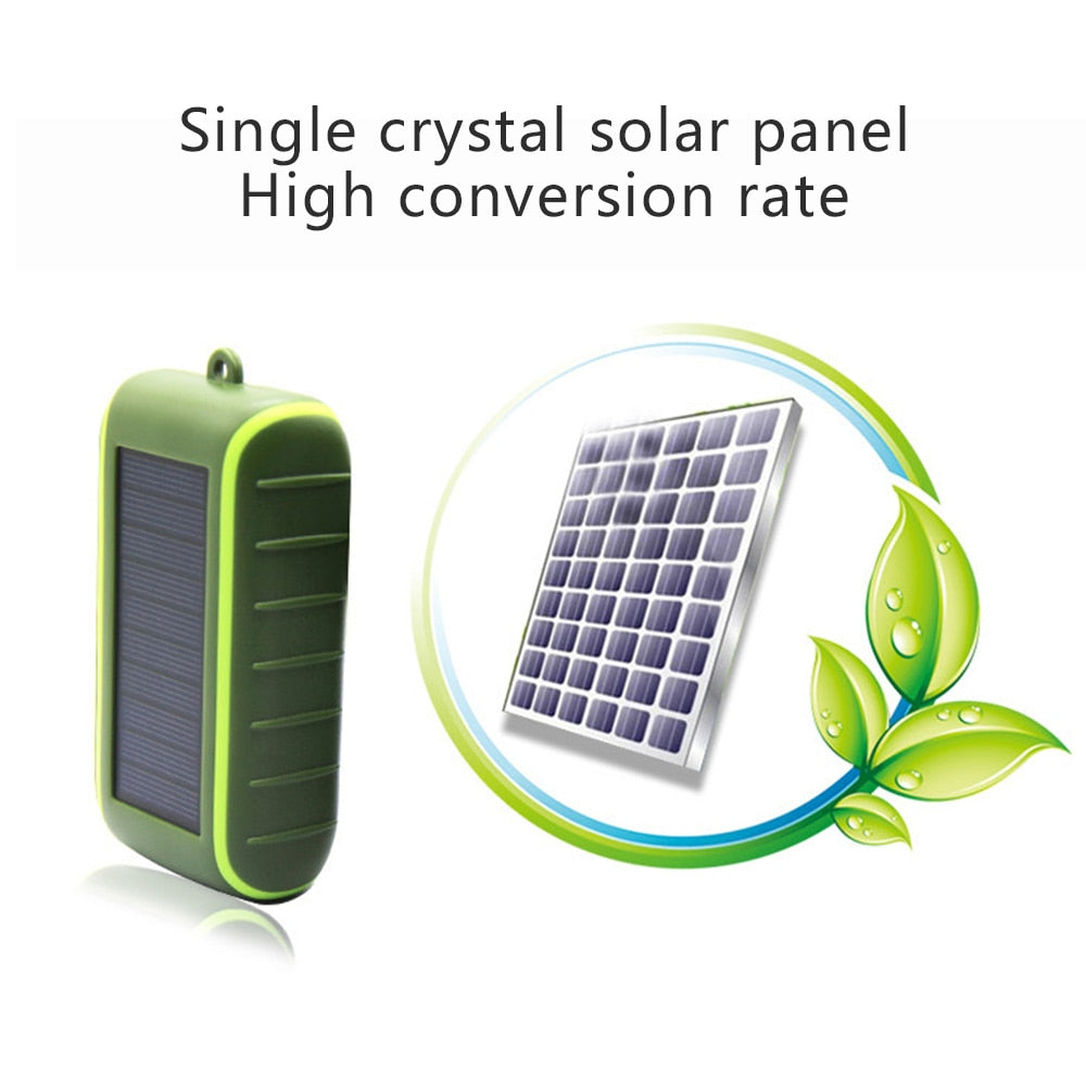 6000/8000mAh Multi-function Solar Power Bank Hand Crank Dynamo Powered Universal Double USB Outdoors Portable Charger PoverBank