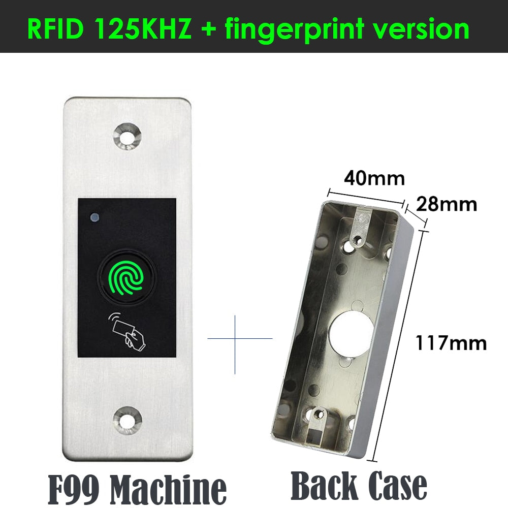 9-18V RFID Reader Keyless Door Opener Metal  Access Control Scanner 800 Users Mini  IP66 Waterproof Embedded Fingerprint Reader