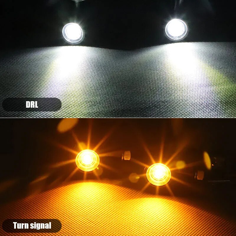 Mini Bullet Motorcycle Led Turn Signals 12V Brake light DRL Lamp Amber White Red Flashing Light Fit for Honda Suzuki Kawasaki