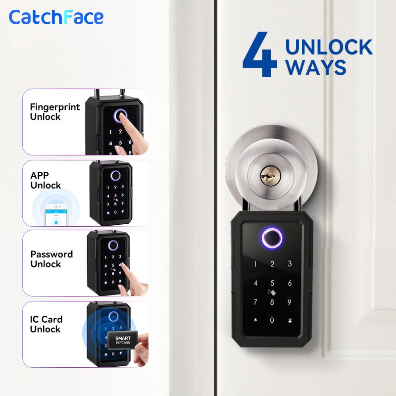 New Outdoor Waterproof Safe Security Intelligent Password Storage Lock Tuya or TTLock APP Key Box Anti-theft box